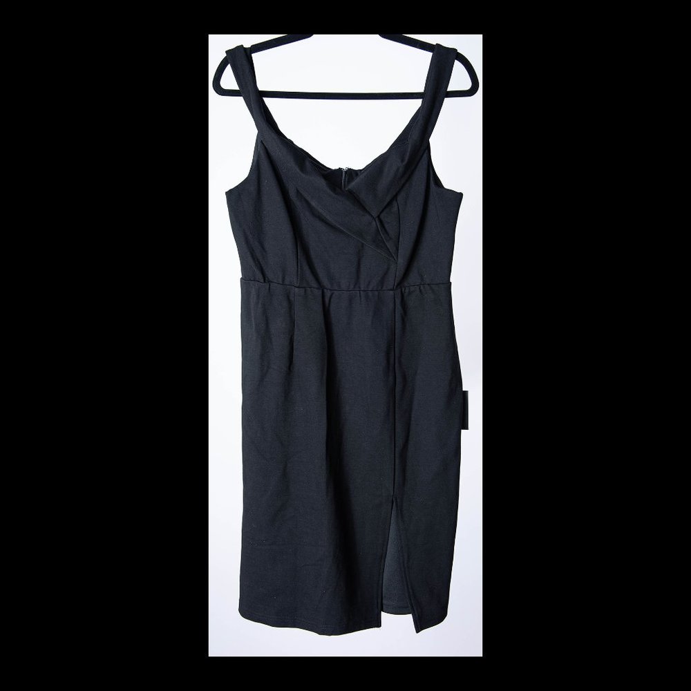 Lulus Black Sleeveless Mini Party Slit Dress XL NWT